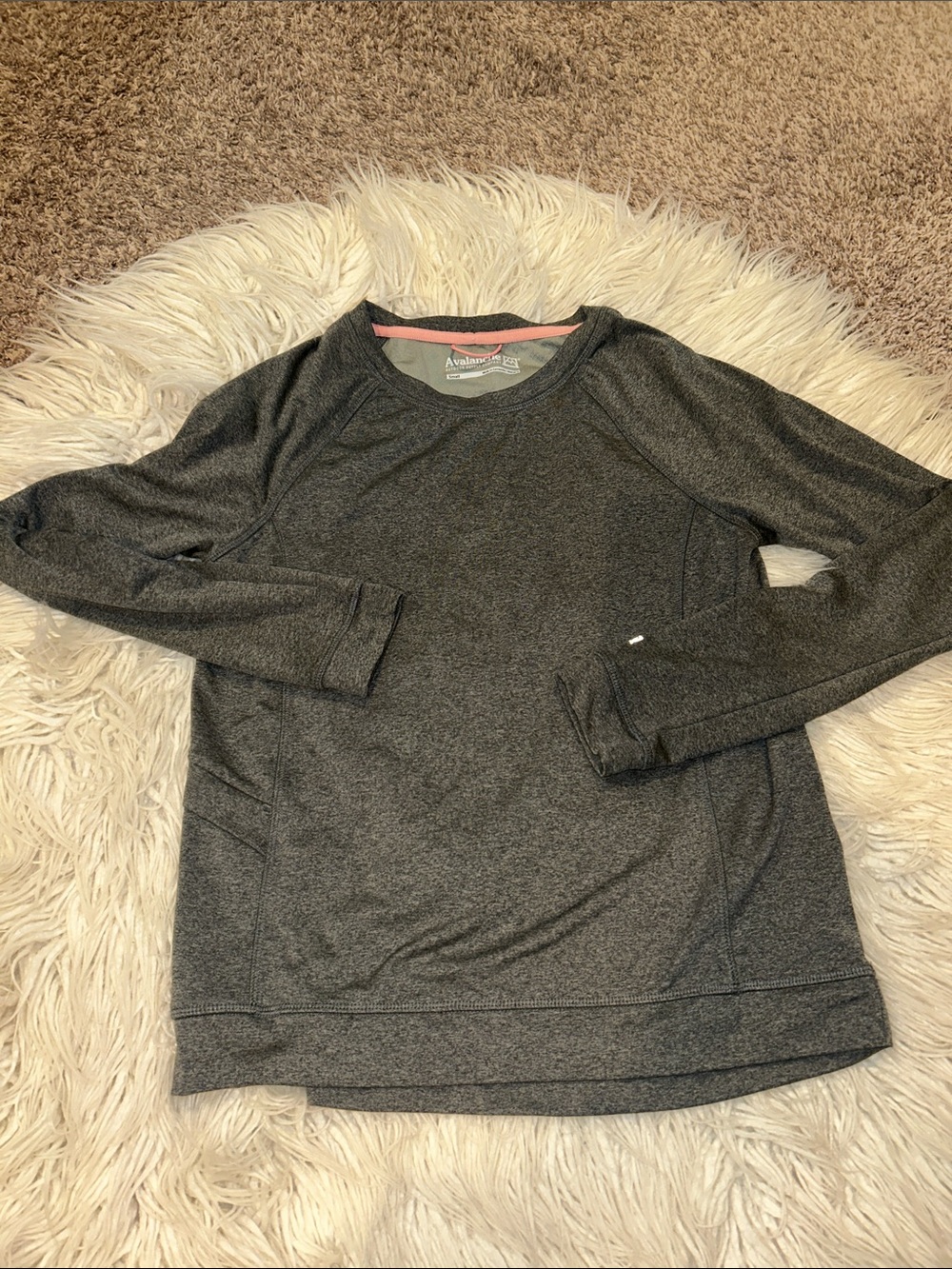 Avalanche Charcoal Gray Women's small long sleeve dri fit shirt hiking camping